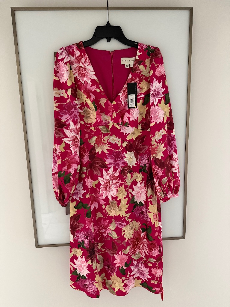 Sachin And Babi Lola Dress, Deep Pink Dahlia